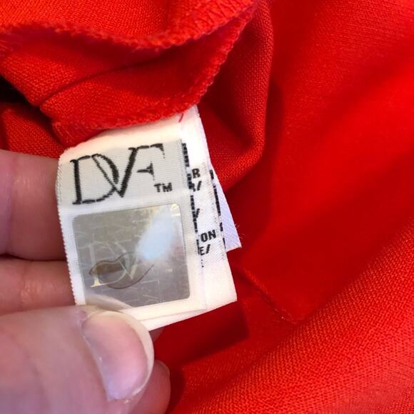 Diane von Furstenberg Carpreena orange red sleeveless sheath dress size 8 - Picture 8 of 16